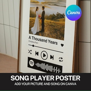 Benutzerdefinierter Spotify-Song-Player – bearbeitbare Canva-Vorlage zum digitalen Download