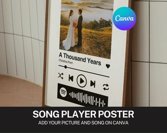Custom Music Player Editable Canva Template Song Codes Digital Download