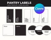 Customizable Pantry Labels for Canva, Minimalist Kitchen Organization Stickers, Printable Spice Jar Labels, Modern Home Storage Decals