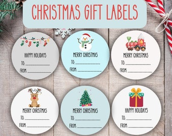 Personalized Christmas Gift Labels, Holiday Stickers