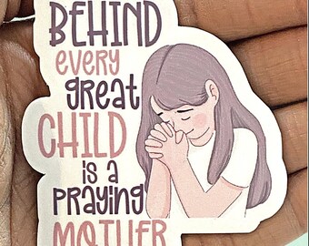 Praying Mother Vinyl Sticker: Christian Mom Gift