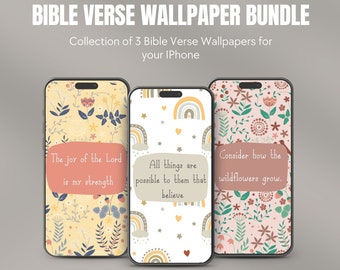 Christian iPhone Wallpaper: Bible Verse Lock Screen (Digital Download)