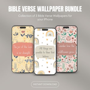 Christian Bible Verse Wallpaper for iPhone, Aesthetic Wallpaper for Lock Screen