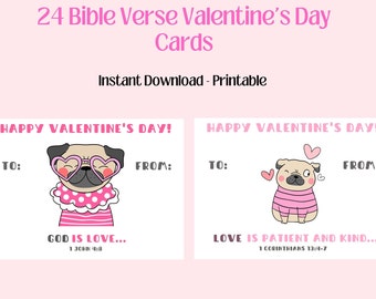 Printable Bible Verse Valentine's Day Cards For Kids (PDF)