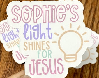 Personalized Christian Name Sticker: Waterproof Vinyl Decal