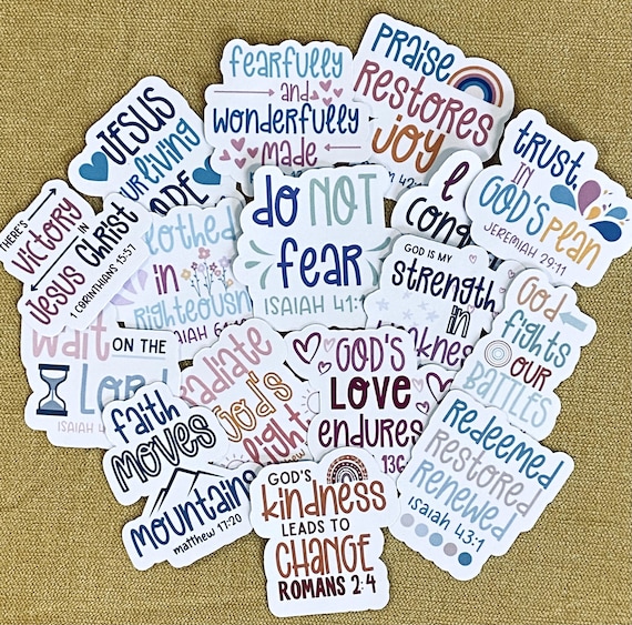 5 20 Inspirational Stickers Bible Verse Stickers Stickers for Water Bottle  Laptop Stickers Christian Stickers Waterproof 