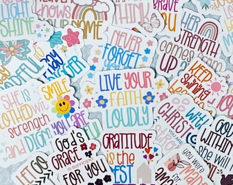 Inspirational Christian Stickers: Positive Affirmations, Waterproof Vinyl Decals