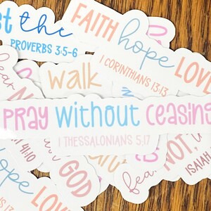 6 Inspirational Christian Bible Verse Waterproof Die-cut Stickers ...