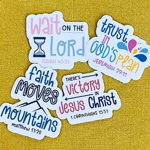 5 - 20 Inspirational Christian Bible Verse Waterproof Die-cut Stickers ...