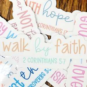 6 Inspirational Christian Bible Verse Waterproof Die-cut Stickers ...