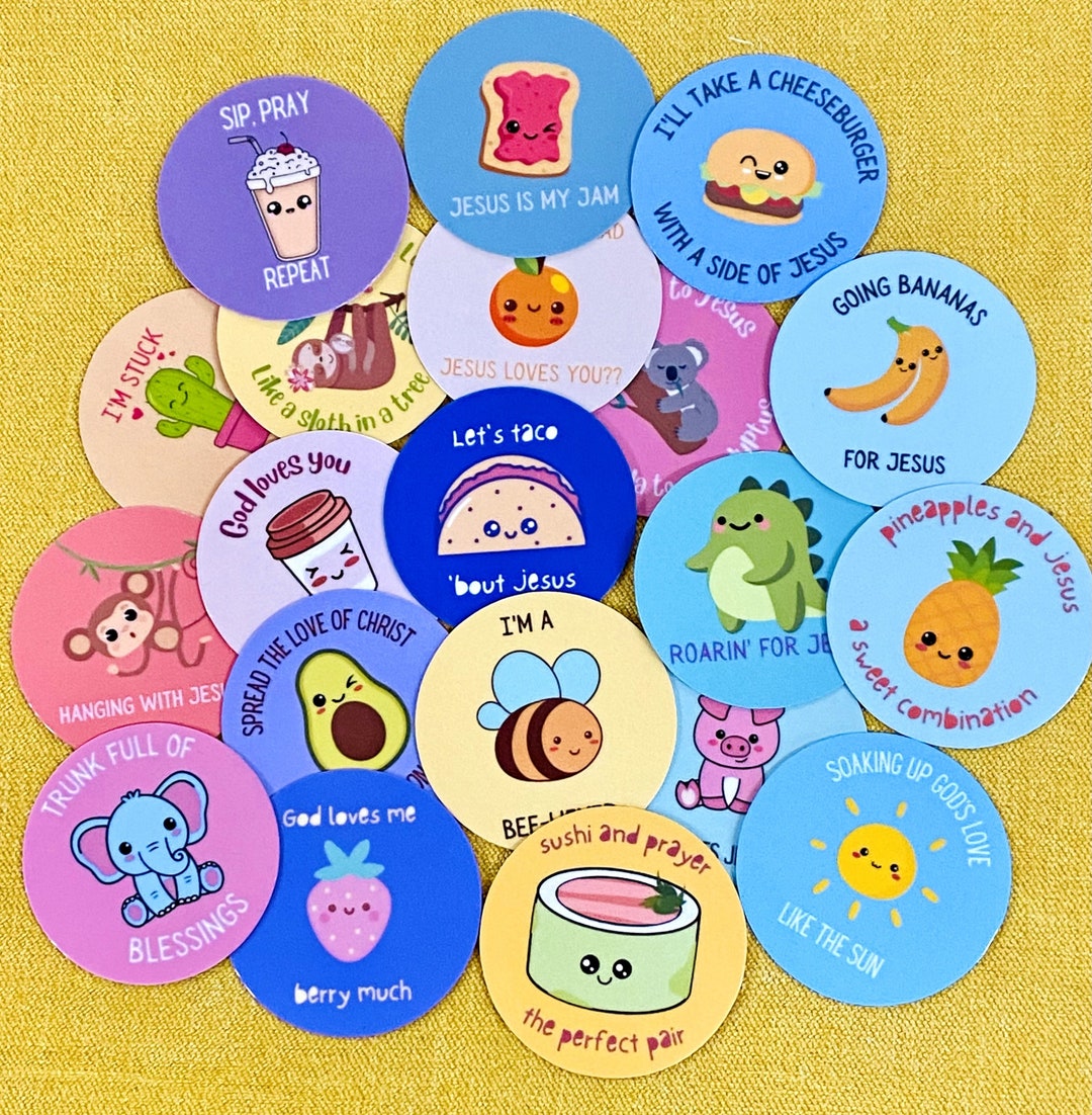 5 - 20 Inspirational Kids Christian Waterproof Die-cut Stickers - Faith ...