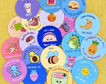 5 - 20 Inspirational Kids Christian Waterproof Die-Cut Stickers - Faith-based Decoration and Encouragement