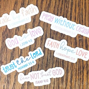6 Inspirational Christian Bible Verse Waterproof Die-cut Stickers ...