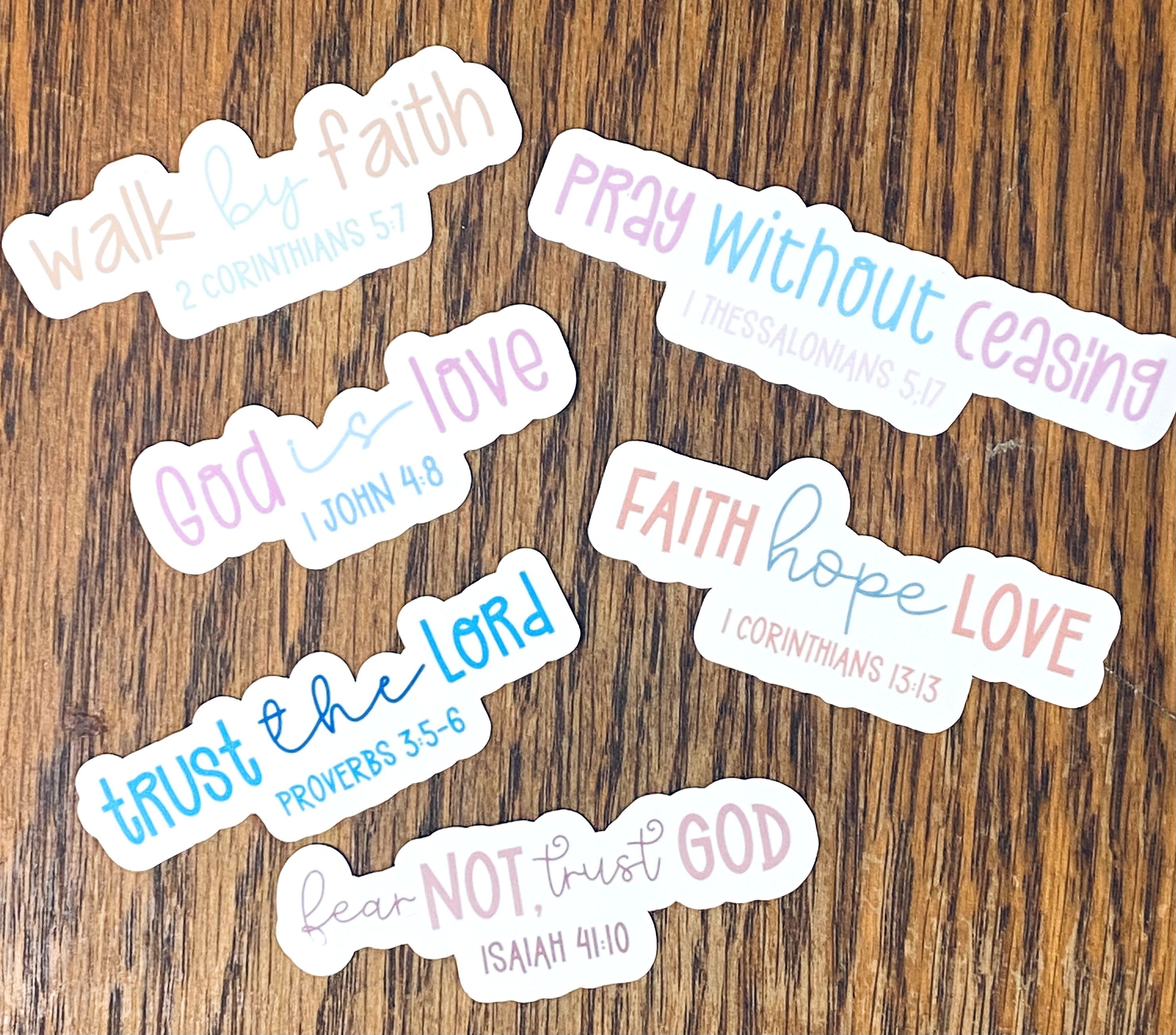 6 Inspirational Christian Bible Verse Waterproof Die-cut Stickers ...