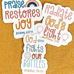 5 - 20 Inspirational Christian Bible Verse Waterproof Die-cut Stickers ...
