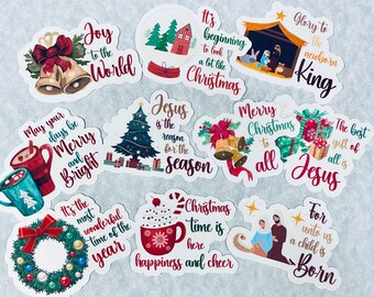 Christian Christmas Stickers: Waterproof Holiday Decals, Jesus' Birth