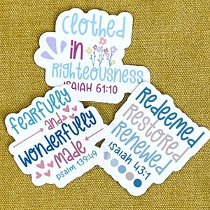 5 - 20 Inspirational Christian Bible Verse Waterproof Die-cut Stickers ...