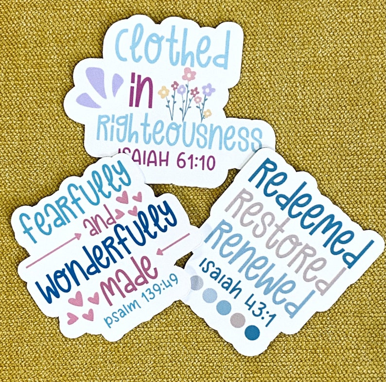 Inspirational Bible Verse Stickers: Waterproof Christian Decals - Etsy