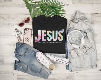 Watercolor Jesus T-Shirt: Faith-Based Christian Tee