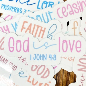 6 Inspirational Christian Bible Verse Waterproof Die-cut Stickers ...