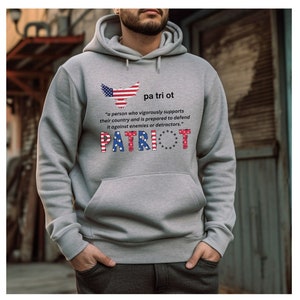 Patriot Hoodie, Gift for Men or Women, Patriotic Birthday gift, Fathers day Mother&#39;s day or couple