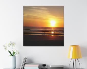 Canvas Wall Art, Majestic Sun, Beach, Sunrise, Sunset, Ocean view, Gallery Wrap