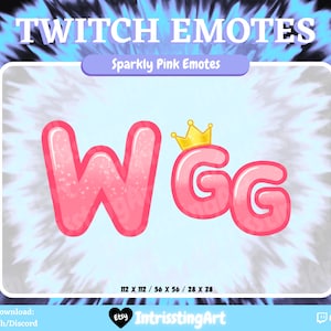 Sparkly Peachy Emotes, Text Emotes, GG Emote, W Emote // For Twitch, Kick, Discord, and YouTube