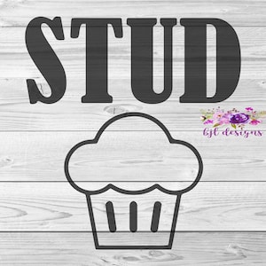Stud muffin, SVG, PNG, JPG, cricut, silueta, descarga digital