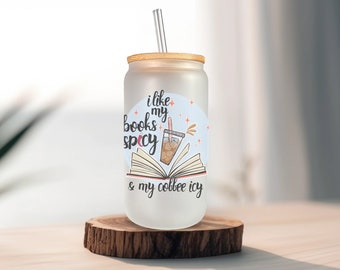 Vaso de lata de cerveza de vidrio esmerilado - Libros picantes, café helado
