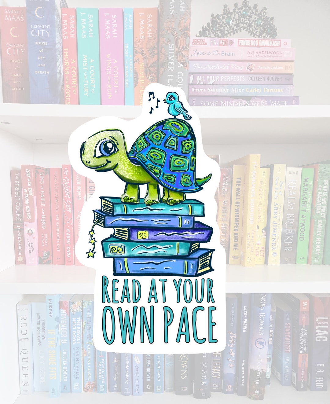 Turtle Book Stack Sticker – Bookish Reader Vinyl Decal - Etsy