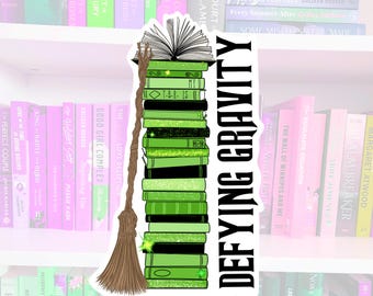 Wicked Inspired Book Stack Sticker – Defying Gravity, Bookish Reader Gift