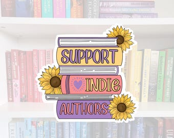 Unterstütze Indie Autor - Bücherwurm Aufkleber | Bücherwurm | Leser | wasserfest | Bücherwurm Geschenke | kindle | Laptop | Schreiber | Autoren
