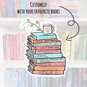 Book pile - customizable sticker / bookish / books / bookish gifts / bookstagram / booktok / personalized / bookish stickers