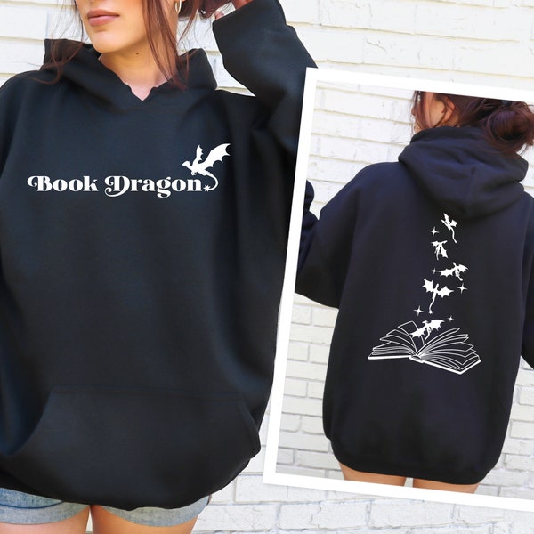 Book Dragon hoodie | Reading Shirt | Clothing | bookish gifts | sweater | bookish merch | bookish | sweater | dragons | fantasy | booktok