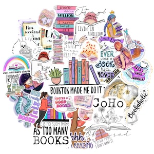 Bookish sticker packs | books | booktok | laptop stickers | sticker bundle | reader | fun whimsy stickers