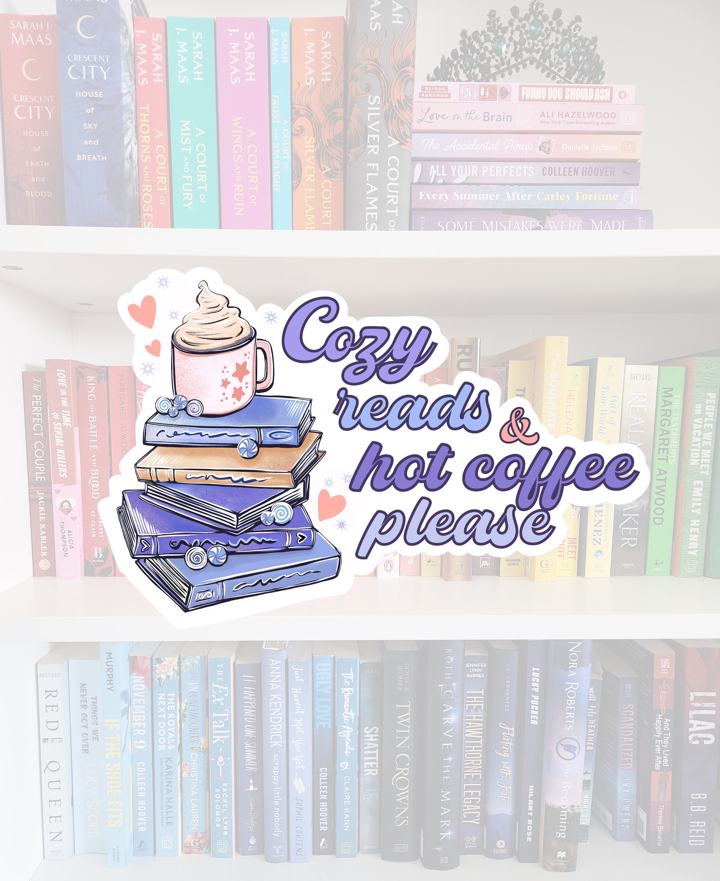 Cozy Reads & Coffee Sticker - Book Lover Gift - Etsy