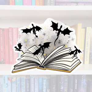 Book dragons - bookish stickers / booktok / book addict / whimsy / reader / water resistant | bookish gifts | dragon sticker