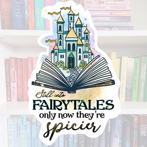 Toujours dans les contes de fées STICKER vinyle | château | conte de fées | booktok | livres épicés | autocollant livresque | liseuse | fantaisie | cadeaux livresques