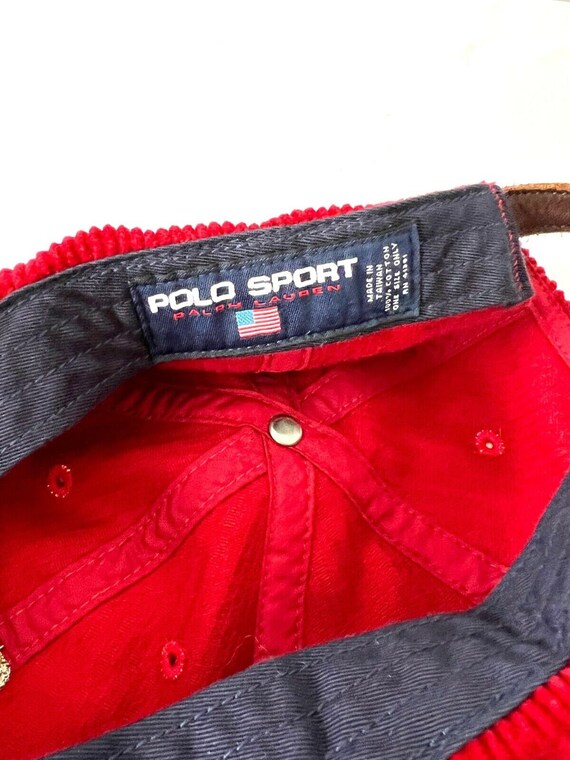 90s Ralph Lauren POLO SPORT Bear Corduroy Velvet … - image 6