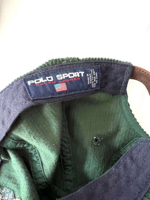 90s Ralph Lauren POLO SPORT Bear Corduroy Velvet … - image 9