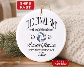 Custom Senior Volleyball Ornament Keepsake Senior Season Volleyball Gift Personalized Senior Season Volleyball Ornament Senior Night Gift