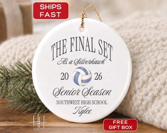 Custom Senior Volleyball Ornament Keepsake Senior Season Volleyball Gift Personalized Senior Season Volleyball Ornament Senior Night Gift