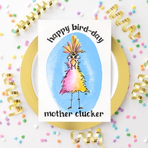 Funny Chicken Birthday Card Mother Clucker Pun Sarcastic Farm Humor Chicken Lover Gift for Mom Friend Just Because Greeting