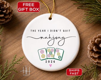 Mahjong Lover Ornament Funny Mahjong Group Gift, Mahjong Club 2026 Group Mahjong Lover Ornament Hobby Gift Funny Mahjong Game Night Prize