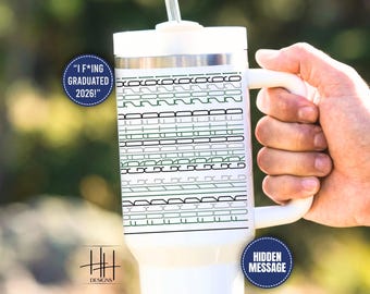 Funny Graduation Tumbler Gift For Graduate, Custom Hidden Message Tumbler With Handle For Graduate Hidden Swear Word Tumbler Graduation Gift
