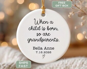 New Grandparent Ornament Custom New Grandparent Keepsake Ornament New Grandparent Gift Personalized Keepsake First Time Grandparents Gift