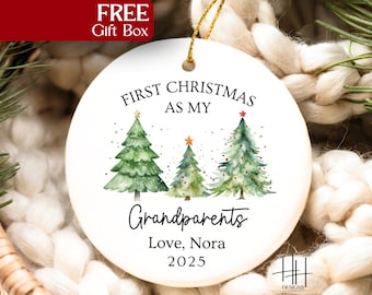 Personalized First Christmas As Grandparents Ornament - New Grandparents Christmas Ornament Grandchild Gift - 1st Christmas As Grandparents