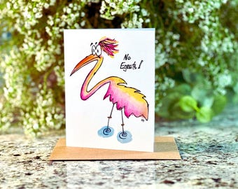 Funny Live Life With No Regrets Pun Graduation Card Bird Lover Gift New Beginning Life Change Greeting Card Divorce Encouragement Friend