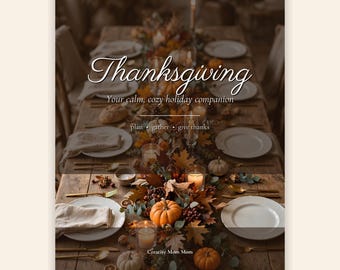 Utskrivbar Thanksgiving- och Friendsgiving-planerare: 14-sidig julplanerare med gästlista, meny, budgetspårare (digital nedladdning)