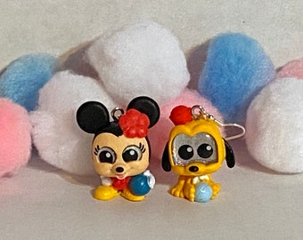 Disney Inspired Upcycled | Mickey and Friends | Figure Whimsical Dangle Earrings